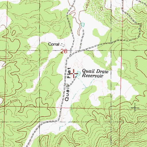 Topographic Map of Quail Draw Reservoir, AZ
