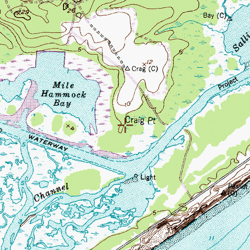 Topographic Map of Craig Point, NC
