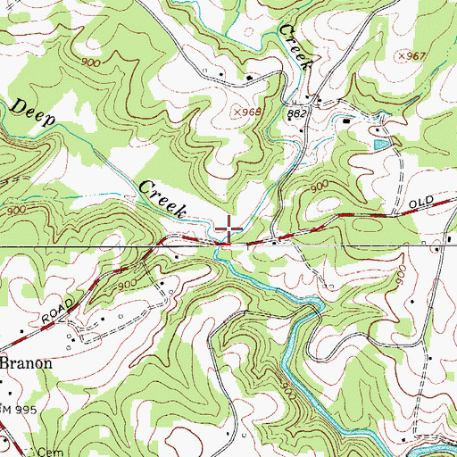 Topographic Map of Cranberry Creek, NC