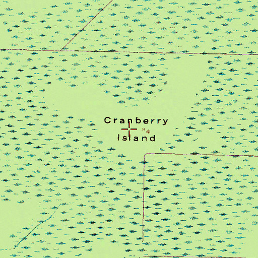 Topographic Map of Cranberry Island, NC