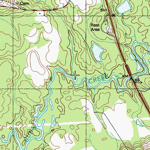 Topographic Map of Crane Creek, NC