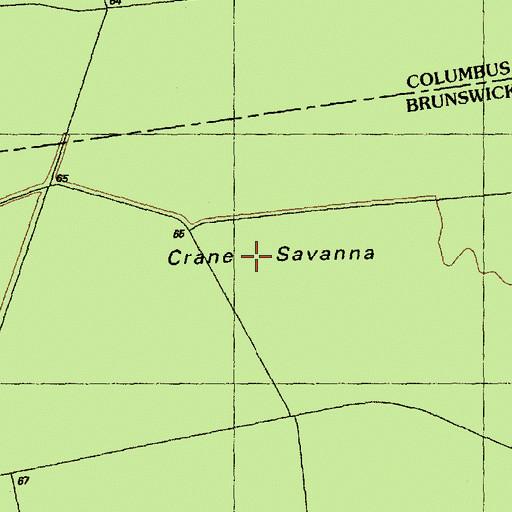 Topographic Map of Crane Savanna, NC