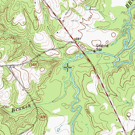 Topographic Map of Cranes Branch, NC