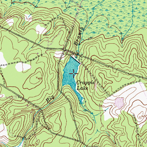 Topographic Map of Crappie Lake, NC