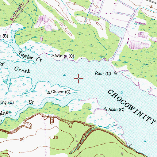 Topographic Map of Crawford Creek, NC