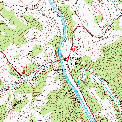 Topographic Map of Creasey Branch, NC