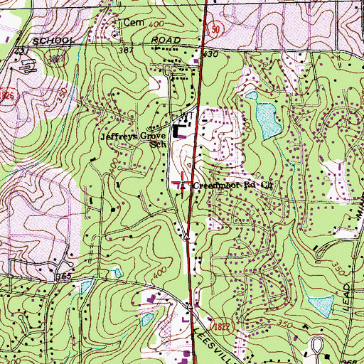 Topographic Map of Creedmoor Road Church, NC