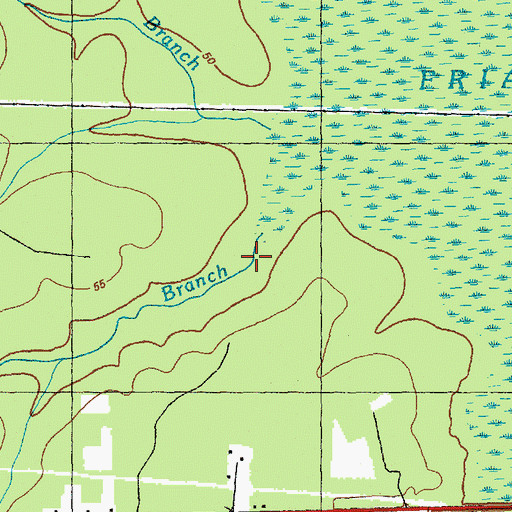Topographic Map of Creek Branch, NC