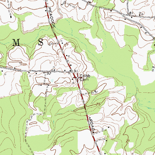 Topographic Map of Cribb Cemetery, NC