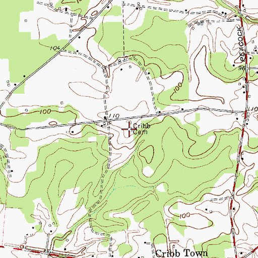Topographic Map of Cribb Cemetery, NC