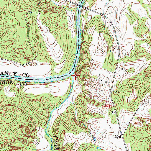 Topographic Map of Cribs Creek, NC