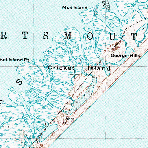 Topographic Map of Cricket Island, NC