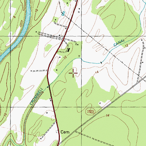 Topographic Map of Cromwell Canal, NC