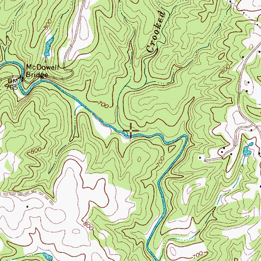 Topographic Map of Crooked Creek, NC