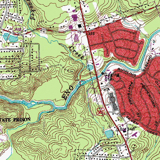 Topographic Map of Crooked Creek, NC