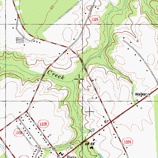 Topographic Map of Crooked Run, NC