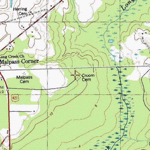 Topographic Map of Croom Cemetery, NC