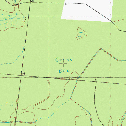 Topographic Map of Cross Bay, NC