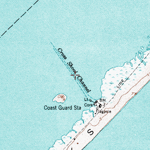 Topographic Map of Cross Shoal Channel, NC