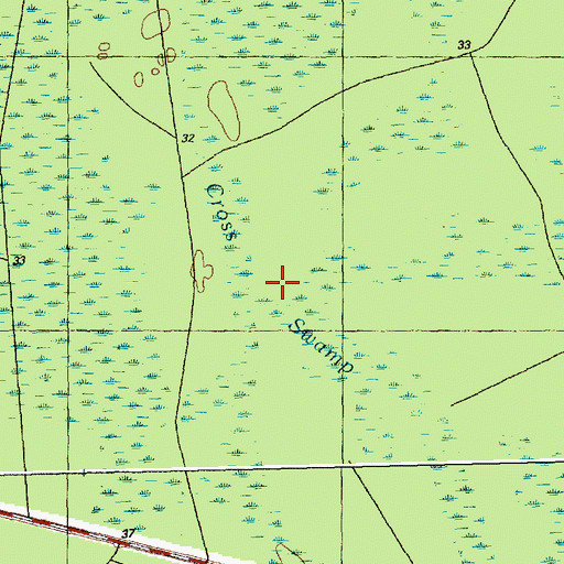 Topographic Map of Cross Swamp, NC