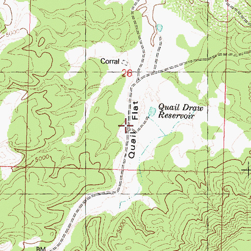 Topographic Map of Quail Flat, AZ
