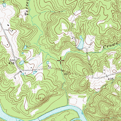 Topographic Map of Crows Creek, NC