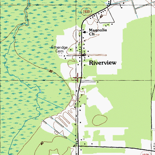 Topographic Map of Crusoe Community Hall, NC