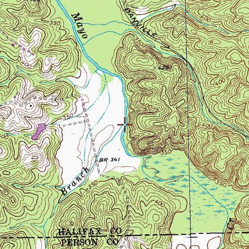 Topographic Map of Crutchfield Branch, NC
