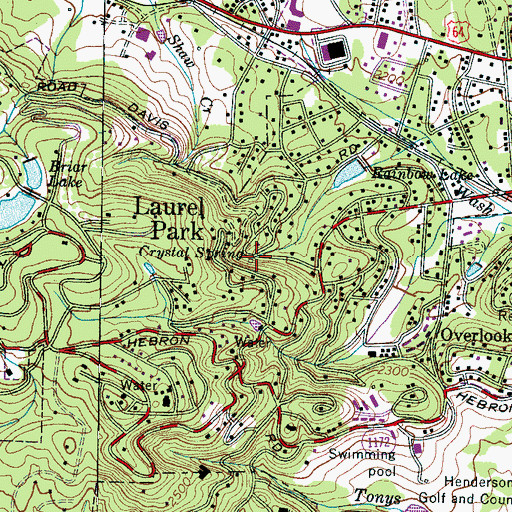 Topographic Map of Crystal Spring, NC