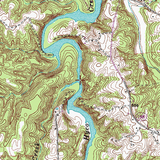 Topographic Map of Cub Creek, NC