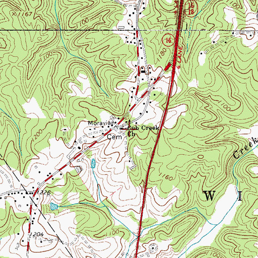 Topographic Map of Cub Creek Church, NC