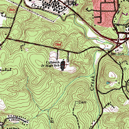Topographic Map of Culbreth Junior High School, NC