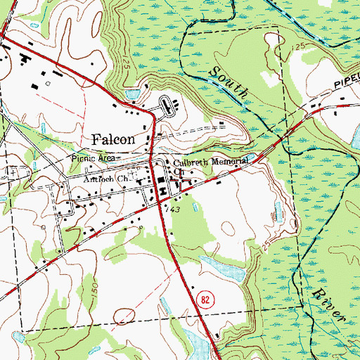 Topographic Map of Culbreth Memorial Church, NC
