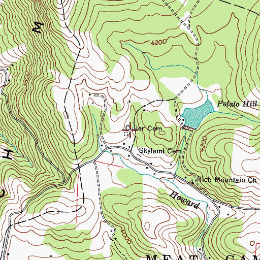Topographic Map of Culler Cemetery, NC