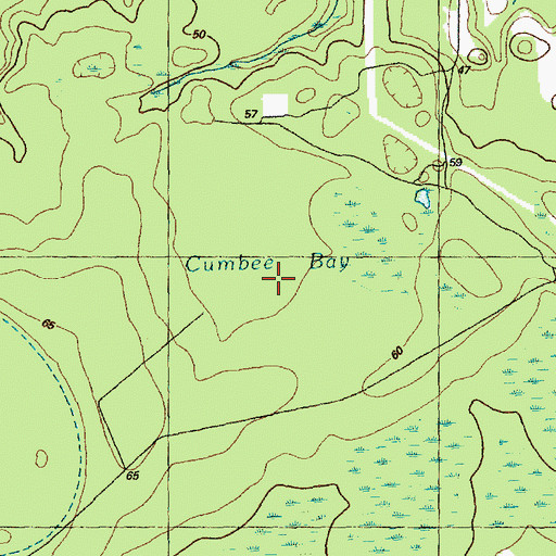 Topographic Map of Cumbee Bay, NC