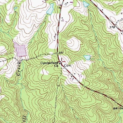 Topographic Map of Cumberland Church, NC