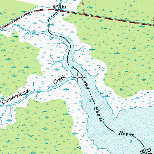 Topographic Map of Cumberland Creek, NC