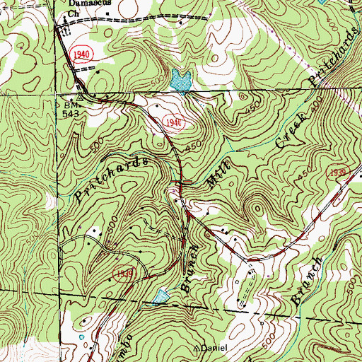 Topographic Map of Cumbo Branch, NC