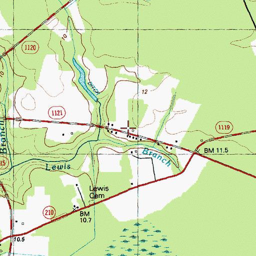 Topographic Map of Currie School, NC