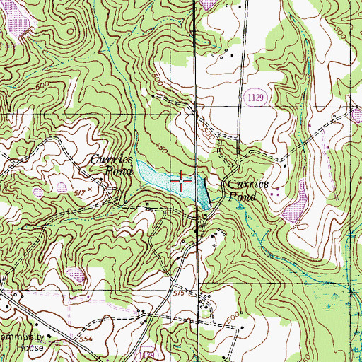 Topographic Map of Curries Pond, NC