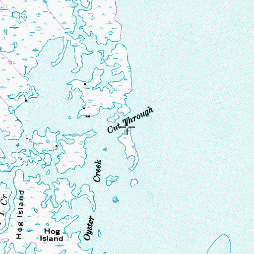 Topographic Map of Cut Through, NC