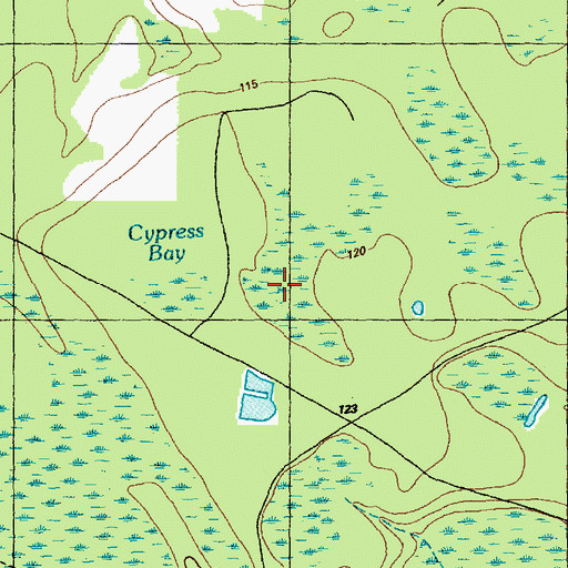 Topographic Map of Cypress Bay, NC