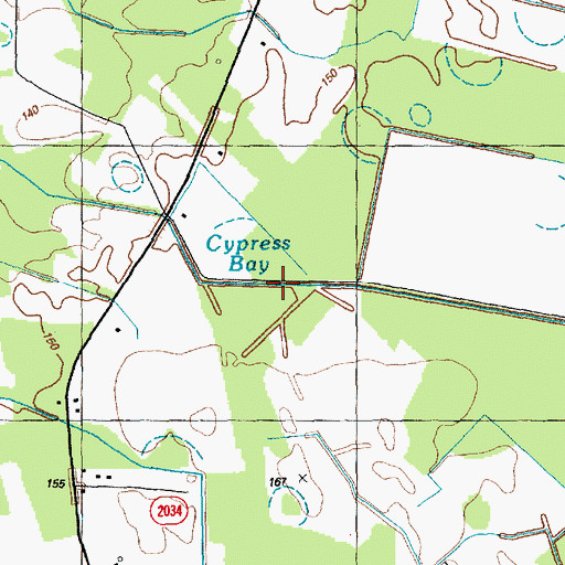 Topographic Map of Cypress Bay, NC
