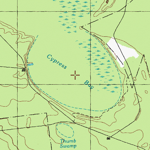 Topographic Map of Cypress Bay, NC