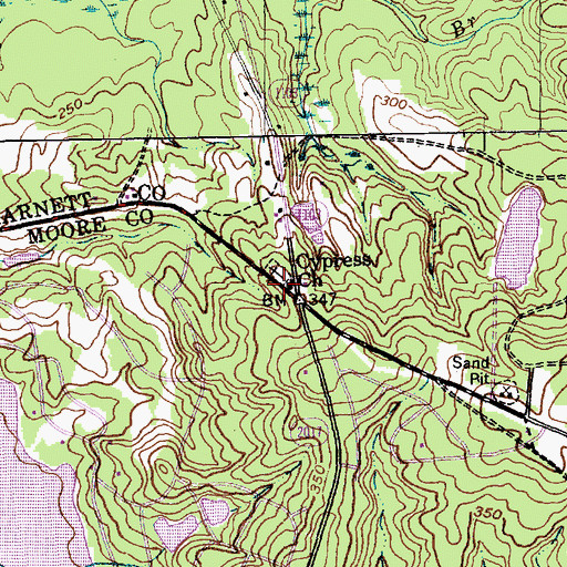 Topographic Map of Cypress Church, NC