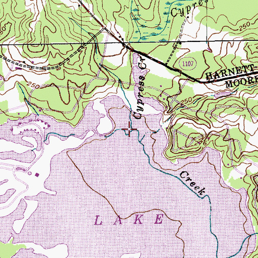 Topographic Map of Cypress Creek, NC
