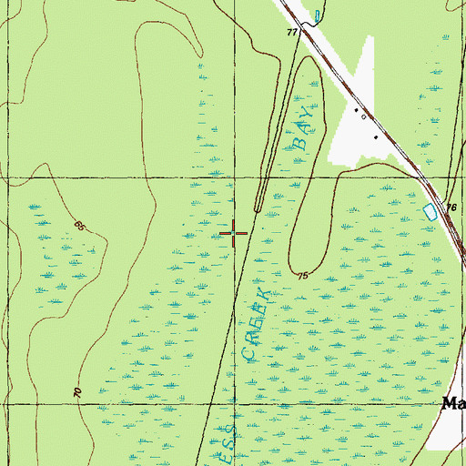 Topographic Map of Cypress Creek Bay, NC