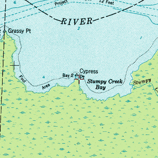 Topographic Map of Cypress Point, NC