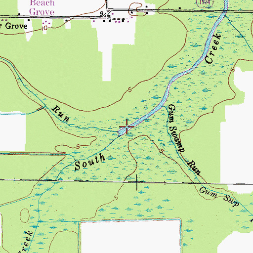 Topographic Map of Cypress Run, NC