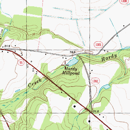 Topographic Map of Dalys Creek, NC